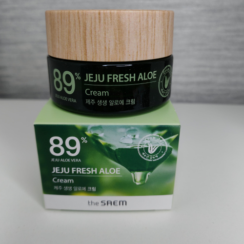 Увлажняющий освежающий крем 89% алоэ вера THE SAEM Jeju Fresh Aloe Cream / Корея
