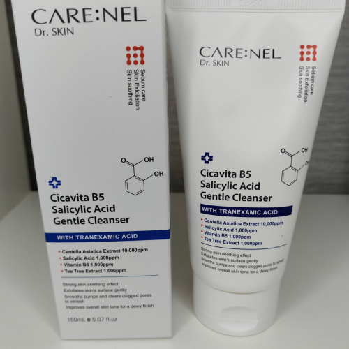 Пенка для лица с экстрактом центеллы азиатской и В5 Carenel Cicavita B5 Salicylic AcidGentLe Cleanser, 150мл /Корея